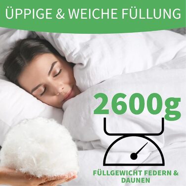 Ковдра Welldora Komfort 200x200 см, 100% пух і перо, 2-частинна, всесезонна, гіпоалергенна, Oeko-Tex, для алергіків, сертифікат добробуту тварин