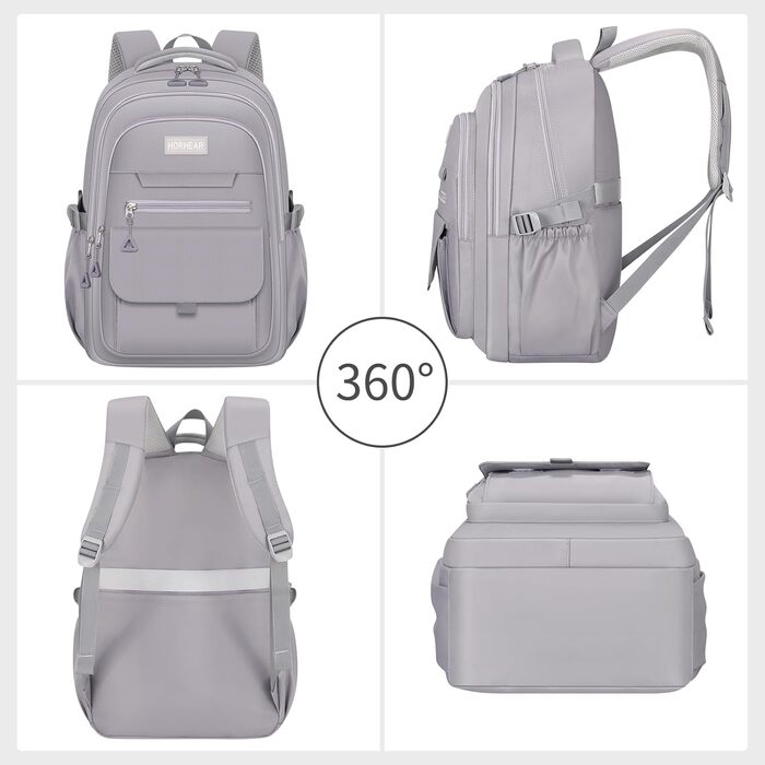 Шкільний рюкзак для дівчаток сірого кольору: стильний, місткий, для навчання та повсякденного використання