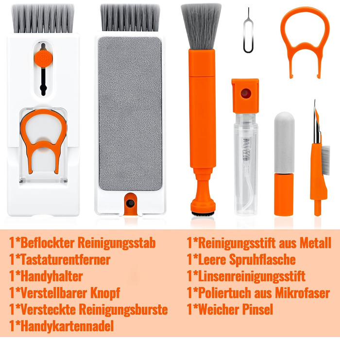 Набір для чищення клавіатури та гаджетів 11-в-1: ПК, телефон, навушники, камера, планшет