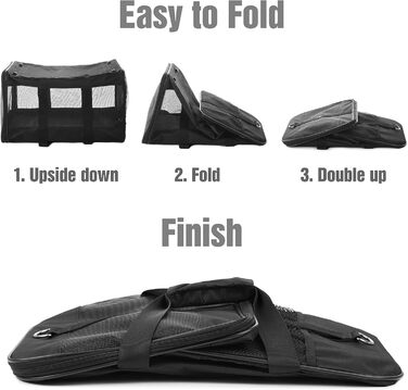 Транспортна переноска для собак та котів HITSLAM, складана, сіра (M)