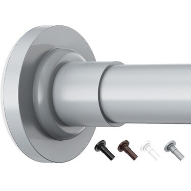 Штанга для штор без свердління, 48-119.4 см, телескопічна, кріпиться без свердління, для душу/штор, сіра (1 шт.)