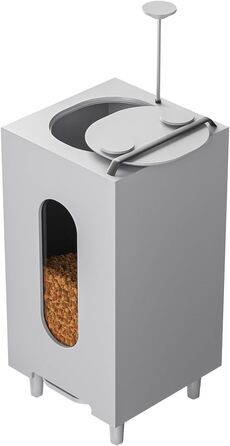 Автоматичний годівниця для котів та собак QLS, 20л, з мискою, сіра