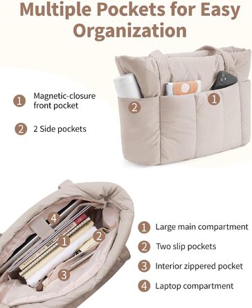 Сумка жіноча Narwey шопер велика, легка для роботи, школи, плеча, сумка для вчительки, Tote Bag з багатьма кишенями (Хакі)