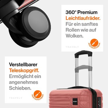 Чемодан Trevey з полікарбонату, 67 см, 60 л, зелений. Міцний валіза з TSA замком, для ручної поклажі (55x35x25 см).