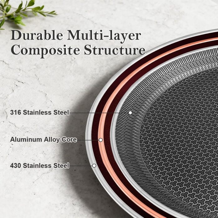 Сковорода для млинців з нержавіючої сталі 26 см з антипригарним покриттям, індукційна сумісність