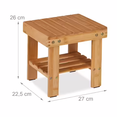 Relaxdays Bamboo Bath Stool with Additional Shelf