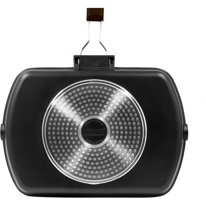 Zanetti Гриль-сковорода з алюмінію під тиском, 26x36 см, з індукційним нагрівом та складаною ручкою