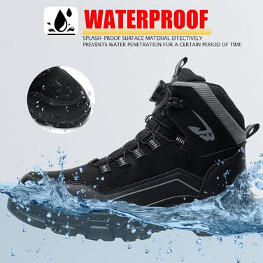 Черевики безпеки чоловічі та жіночі. Водонепроникні робочі черевики. Легкі, неслизькі, з поворотним затвором, зі сталевим підноском (38 EU, C26, чорний)