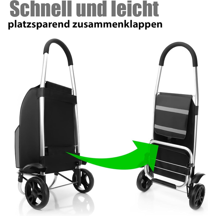 Складаний візок BigDean з відділенням для охолодження - також як візок-тележка - великі колеса