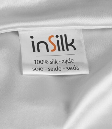 Наволочка inSilk з натурального шовку, біла, 40x80 см, 100% шовк тутового шовкопряда