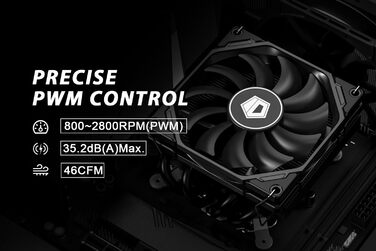 Кулер для процесора ID-COOLING IS-40X V3: низький профіль, 45 мм, 4 heatpipes, 92 мм вентилятор, підтримка Intel LGA1700/1200/115X, AMD AM5/AM4