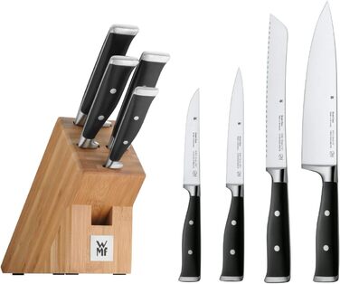 Набір кухонних ножів WMF Grand Class 5 предметів, з бамбуковим блоком, Made in Germany