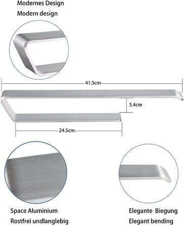 Тримач для рушників JS без свердління, сріблястий, 40 см