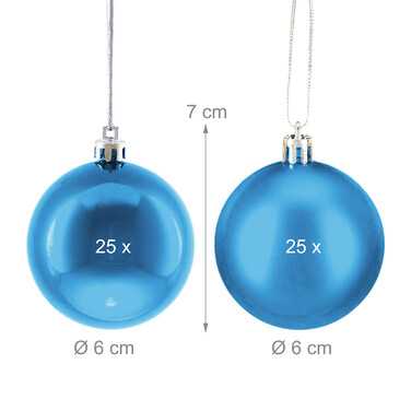 Relaxdays Set of 50 Christmas Baubles