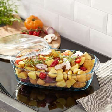 Ôcuisine Прямокутна жароміцна форма для запікання, 4,5 л, скляна, 37x14x22 см, прозора