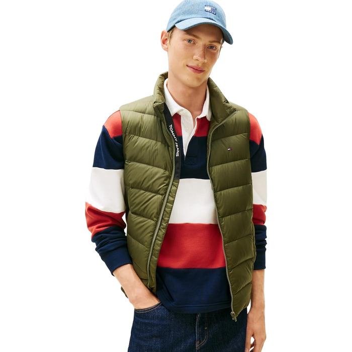 Жилет Tommy Jeans чоловічий, утеплений, темно-синій (Dark Night Navy), великий розмір 3XL, колір GREEN (Dark Greenery)