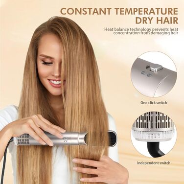 Набір фена та плойки 6 в 1 Air Styler: сушка, укладка, об'єм, локони. Іонна турботехнологія, 1200W. Для професійного салонного догляду за волоссям