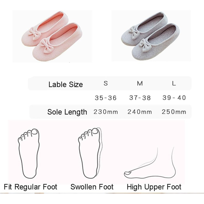 Жіночі та дівчачі балетки-халапи з бантиком, теплі та зручні домашні тапочки для дому, офісу, спальні. Розмір 39/40 EU, сірий колір.