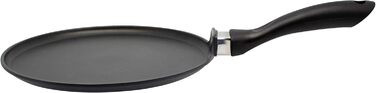 ELO Crepe Pan, 28 cm, ALUCAST - Frying pan made of energy-saving die-cast aluminum with non-stick coating, suitable for ceramic, gas, electric, and induction cooktops - dishwasher safe, Color: Black 28CM ALT Crepes Pan