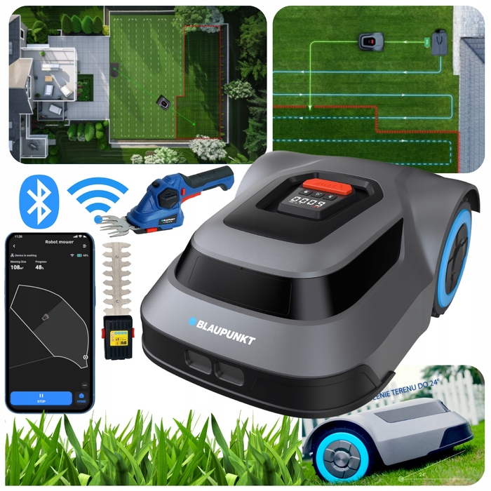 Робот-газонокосарка Blaupunkt SET, ширина стрижки 20 см