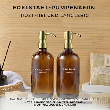 Набір диспенсерів для мила та лосьйону MaisoNovo (2 шт.) з підносом з шиферу – 500 мл, чорний колір