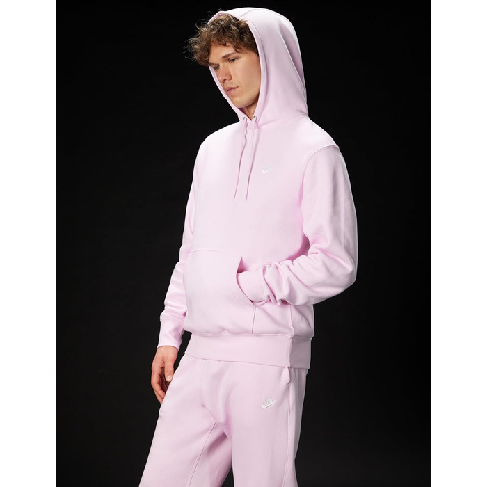 Чоловіча толстовка Nike Sportswear Club Fleece Hoodie з каптуром, рожева (Pink Foam), BV2654, розмір S Tall
