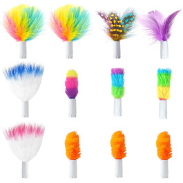 GoldenSun Cat Toy, 3 in 1 Electric Interactive Automatic Toy for Cats, Whack-A-Mole, Fluttering Butterfly, including Ball, USB Rechargeable Cat Teaser with 6 Attachments (Colorful Feathers)