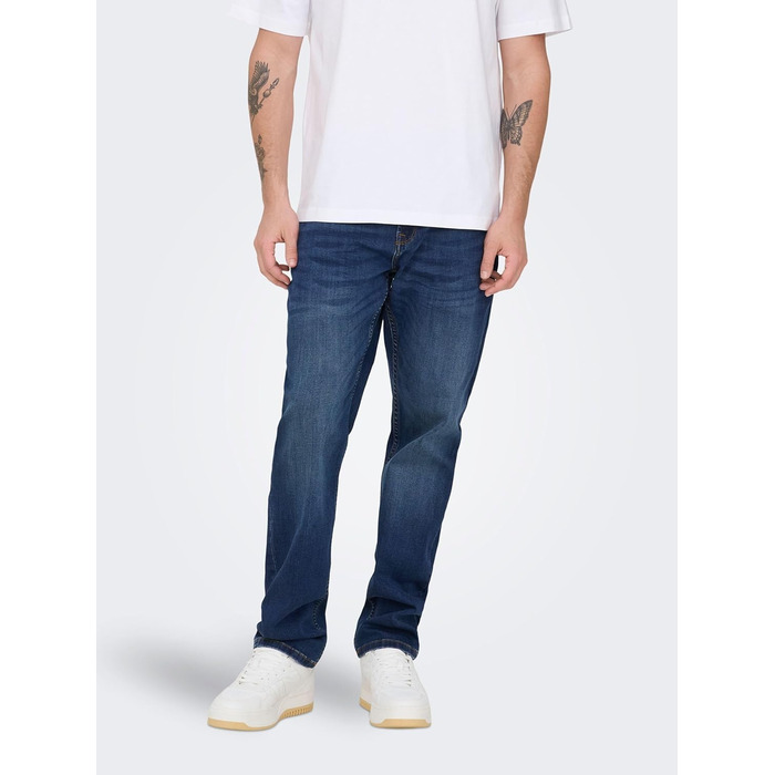 Джинси чоловічі Only Sons O&S Slim Fit Stone Washed Denim Stretch 33W/32L Середньо-сині