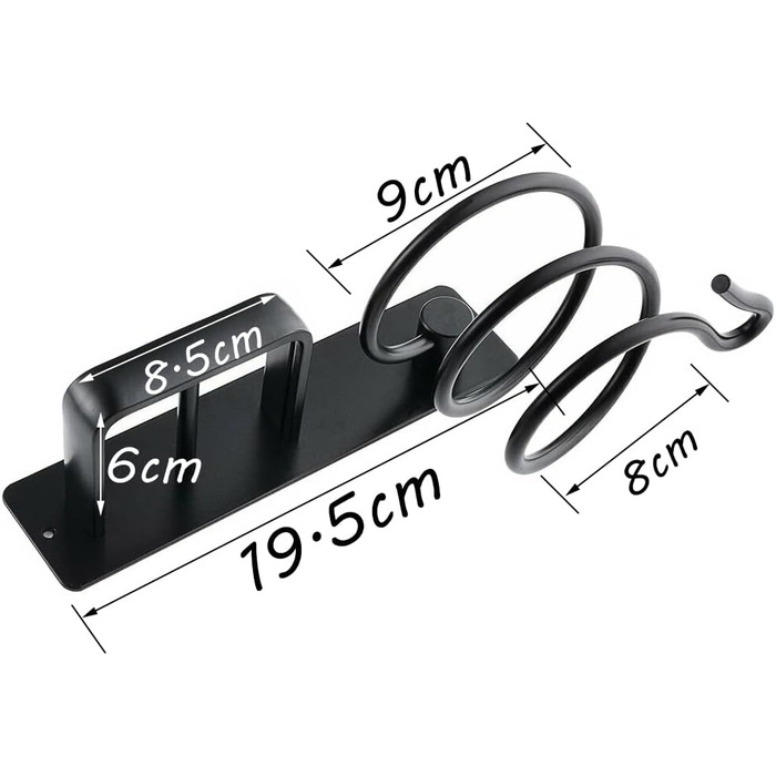 Sctmda Hair Dryer Holder No Drilling Hair Dryer Holder Black Straightener Holder Hair Dryer Holder Aluminum Hair Dryer Holder for Bathroom Hair Dryer Holder Wall Mount Multifunctional Bathroom Organizer