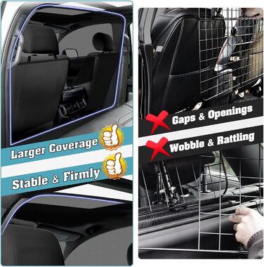 Сітчаста перегородка для собак у автомобіль Mixsuper, 133,1 см, для позашляховиків, пікапів та авто, міцна, чорна (Large)