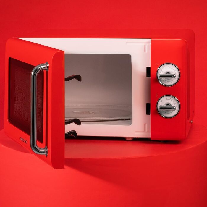 Мікрохвильова піч Cecotec Proclean 3110 Retro Green: 700 Вт, 6 рівнів, таймер до 30 хв, функція розморожування, механічне керування, зелений колір, сталевий фініш