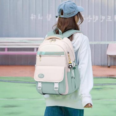 Шкільний рюкзак IvyH для підлітків, великий водонепроникний, зелений, для дівчаток та хлопчиків, 3-9 клас, старша школа, коледж, подорожі