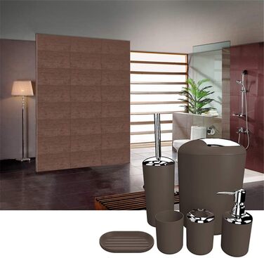 Набір аксесуарів для ванної кімнати, 6 предметів: смітник, тримач для зубних щіток, стакан для зубної пасти, мильниця, дозатор для миючого засобу, зелений