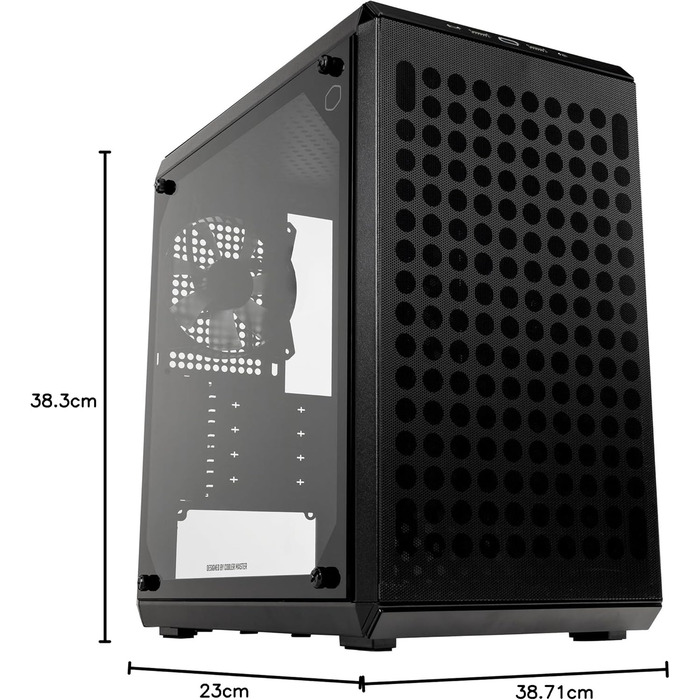Корпус Cooler Master MasterBox Q300L V2 Mini-Tower Micro-ATX з USB 3.2 Gen 2x2, 120 мм вентилятор, загартоване скло, чисте кабельне прокладання та кілька варіантів охолодження