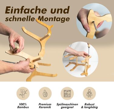 Керамічна фруктова тарілка на бамбуковому підставці, 3 яруси, для фруктів, закусок, випічки, стильна, сучасна, зелена