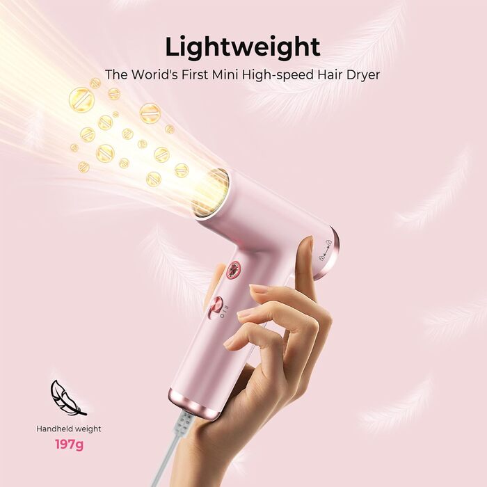 Atopskins Airstyler: Набір для укладки волосся 6 в 1 (фен-щітка, плойка, об'єм, укладка, рожевий)