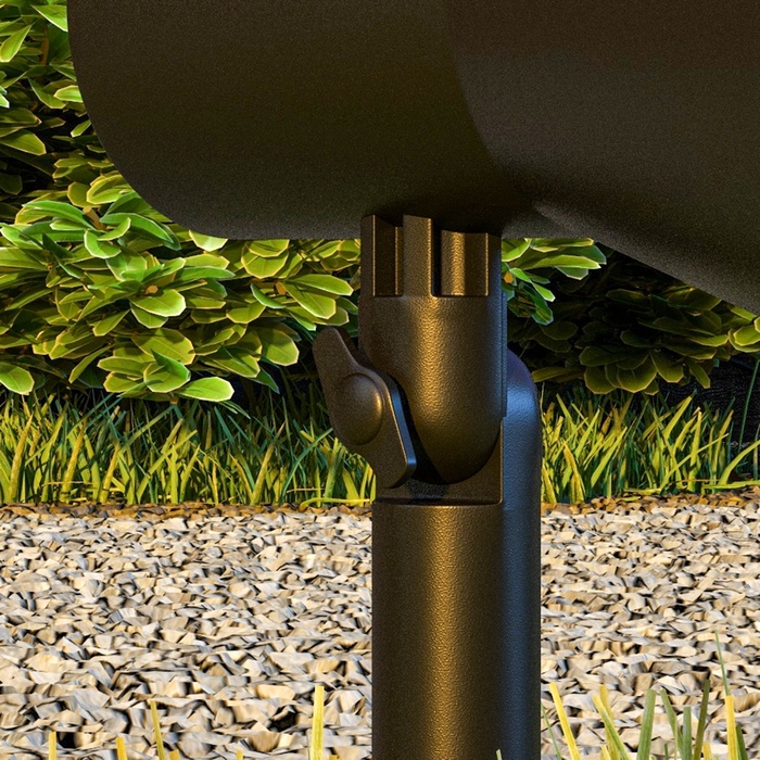 Outsunny Solar Lights Garden Lights with 2 Light Colors, IP54 Waterproof for Ground and Wall Mounting, Ideal for Balcony and Patio, Black