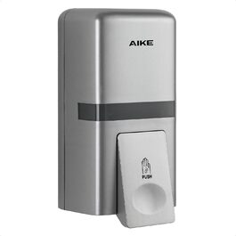 Диспенсер для мила настінний AIKE AK1008 800 мл, без свердління, пластиковий, срібний - для громадських місць