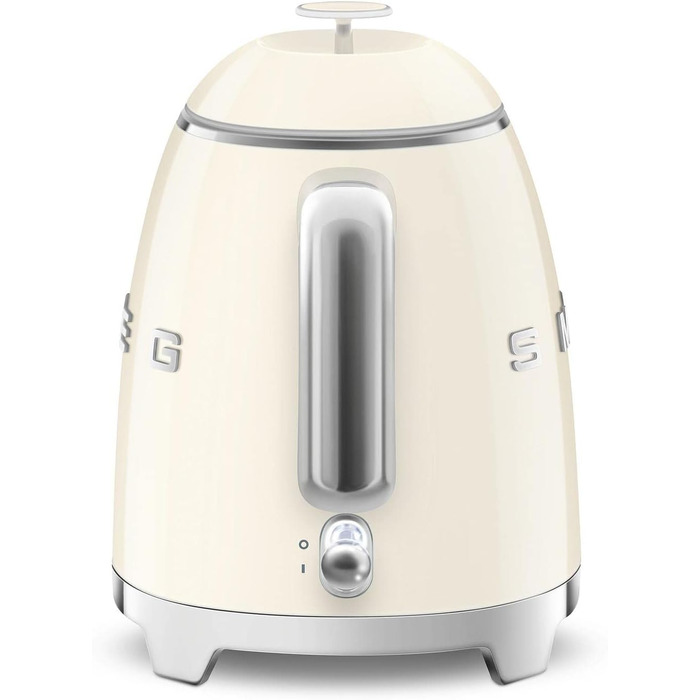 Електричний чайник Smeg KLF05CREU, 0.8 л, кремовий колір, нержавіюча сталь, захист від перегріву, індикатор рівня води, антиковзаюче дно, вбудована котушка для кабелю, 1400W