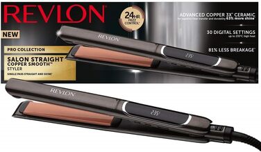 Revlon SmoothStay 25mm Coconut Oil Infused Straightener with Travel Pouch - Adjustable Temperature up to 235°C