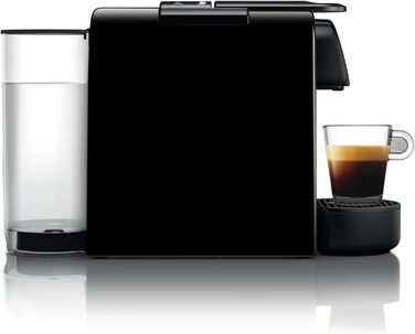 Кавова машина капсульна Nespresso De'Longhi EN 85.B Essenza Mini, 19 бар, 1370 Вт, 0.6 л, компактна, чорна, без спінювача молока, Welcome Set з капсулами різних смаків