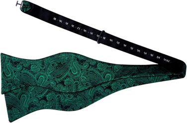 Набір краватка-метелик, ремінь та нагрудна хустинка Alizeal Classic Paisley, темно-зелений, універсальний розмір