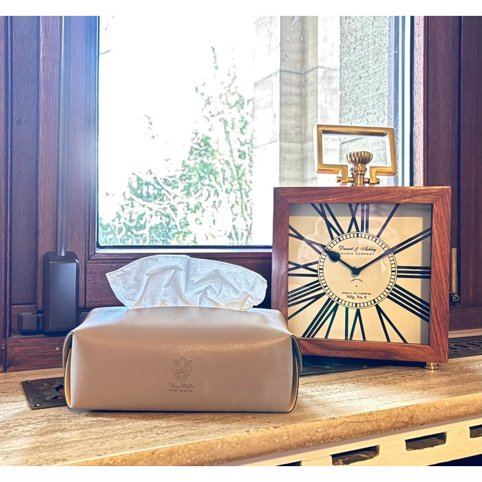 Genuine Leather Cosmetic Tissue Box, Handcrafted, Made in Italy, Perfect for Living Room, Bathroom, Kitchens, and Office/Practice (Gray)
