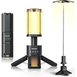 Clemas Rechargeable Camping Lantern, 14000 mAh LED Multifunction Magnetic Camping Lantern, Cordless Construction Site Lighting, Dimmable Tent Lamp Portable Power Supply 6000LM IPX5 Waterproof