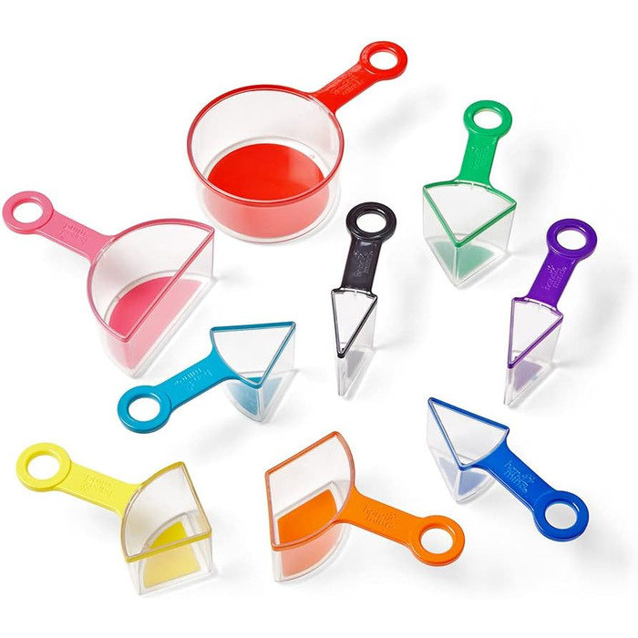 Learning Resources Rainbow Fraction Measuring Cups Set of 9 Fraction Manipulatives, Kids Measuring Cups, Baking Supplies for Kids, for Kids' Kitchen, School Supplies