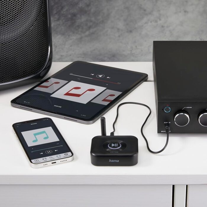 Bluetooth-адаптер Hama для стереосистем та колонок, приймач аудіосигналу для модернізації звукової системи