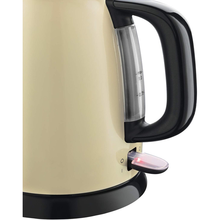 Електричний чайник Russell Hobbs 1 л, Edelstahl Creme (2400W, швидке кип'ятіння, фільтр від накипу, індикатор рівня води, компактний) 24994-70