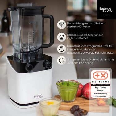 Потужний блендер Bianco di puro Volto N, 1,5 л, 8 програм, BPA-free, для смузі
