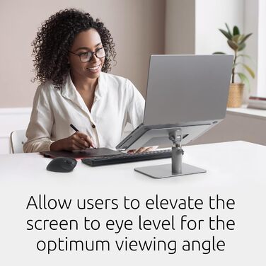 Підставка для ноутбука Kensington K50424WW до 16 дюймів з регулюванням висоти та кута нахилу, з вентиляцією та місцем для зберігання