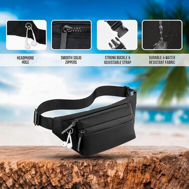 Спортивна поясна сумка: водонепроникна дамська та чоловіча сумка-шоппер для подорожей, хайкінгу та джогінгу